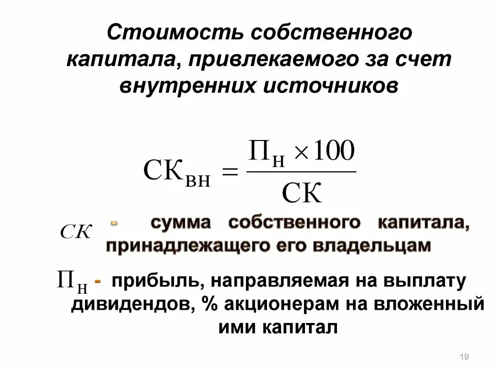 Внутренняя стоимость капитала