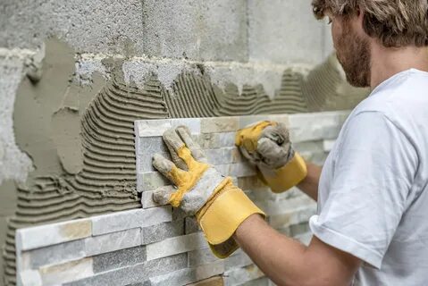 Укладка декоративной плитки стену