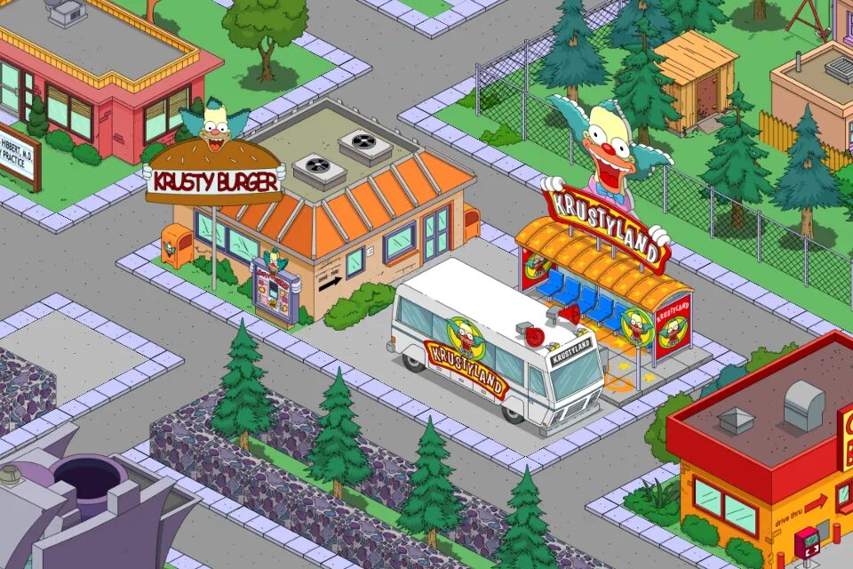 The simpsons tapped out мод. Спрингфилд красти бургер. симпсоны спрингфилд крастиленд. springfield tapped out пивоварня дафф. красти бургер симпсоны.