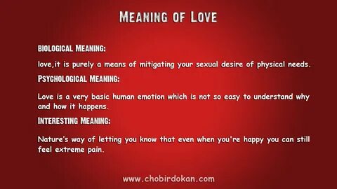 The Meaning of Love : Some Interesting and Informative Meaning.