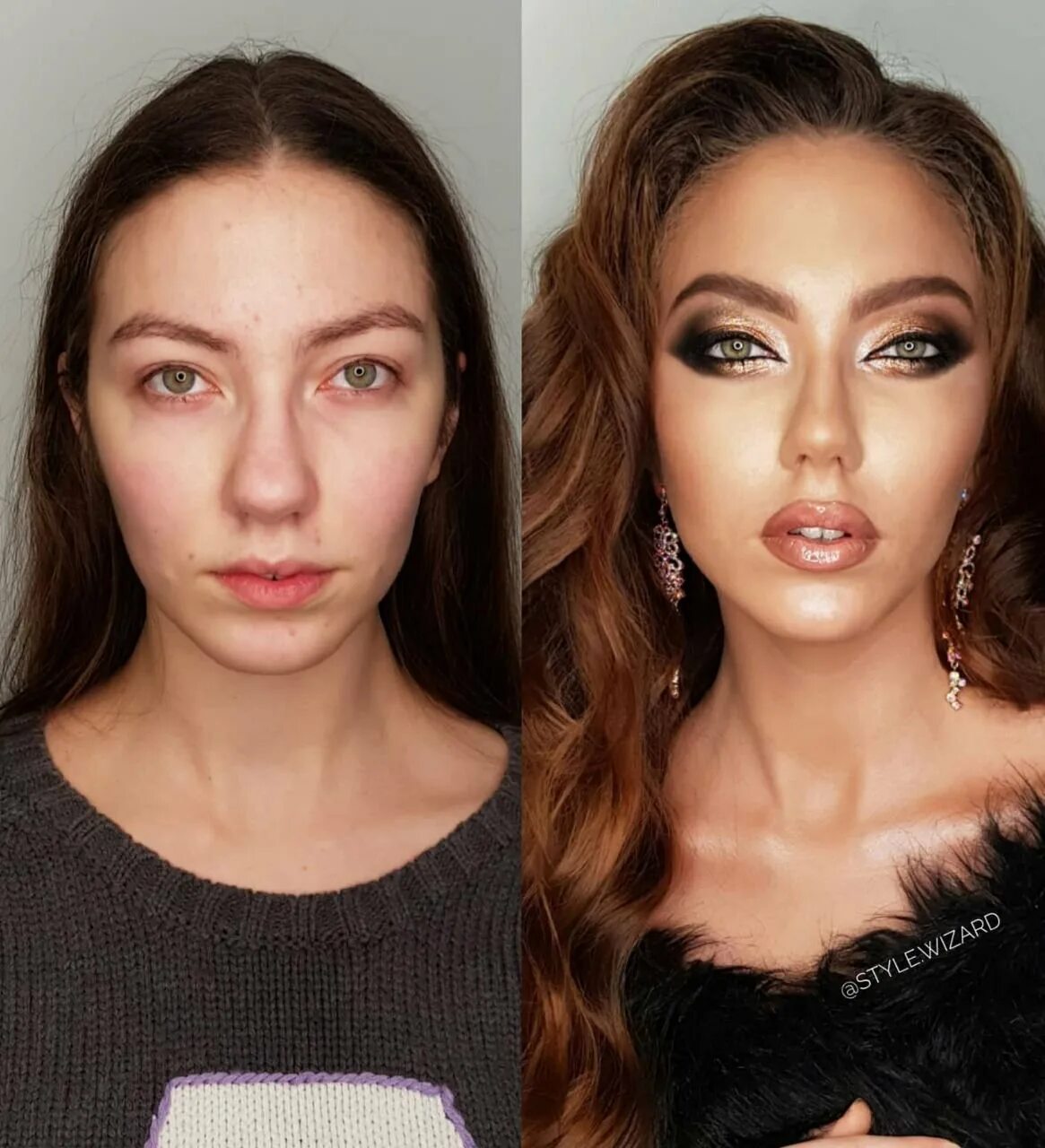 Худое лицо с помощью макияжа