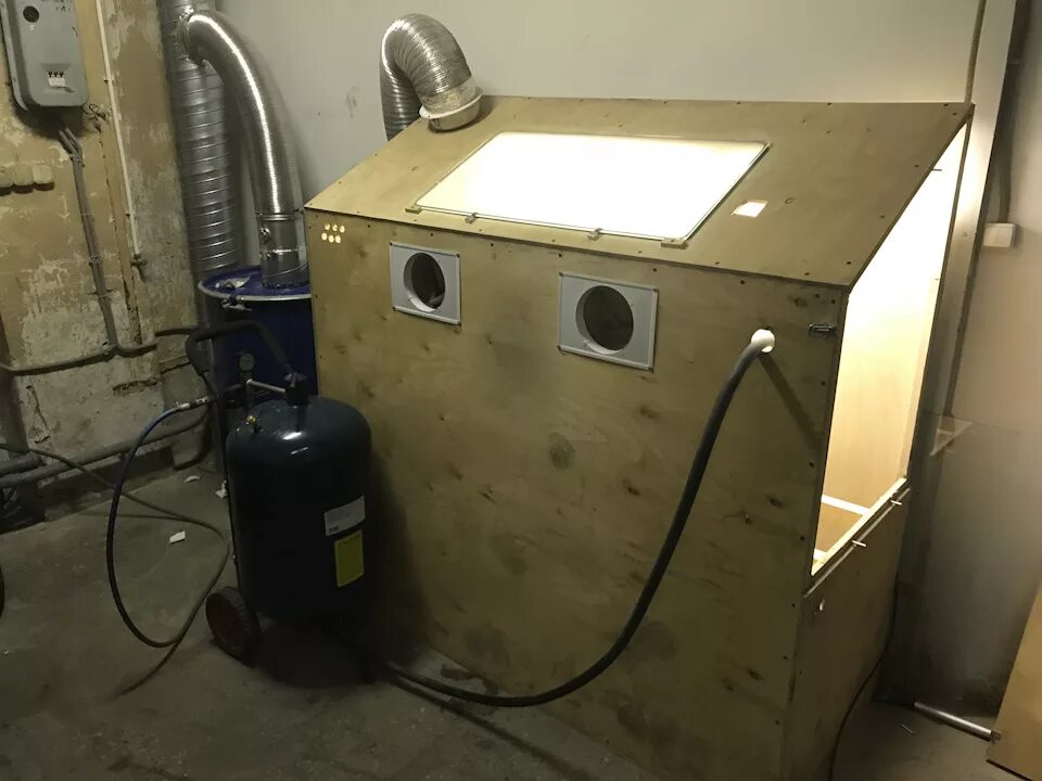 Пескоструйная камера своими руками чертежи с размерами Popular Mechanics Plans-Homemade Sandblasting Cabinet Blueprints Sandblasting ca