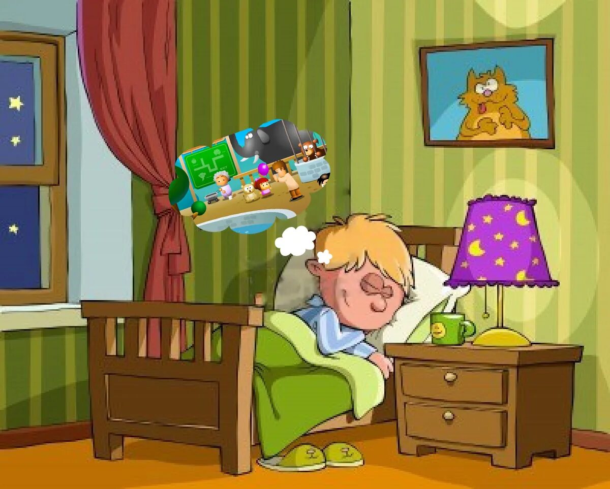 мальчик спит у окна. проветривание комнаты перед сном.