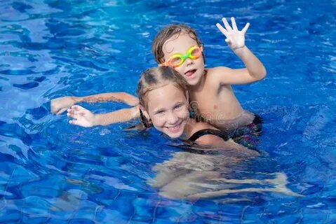 My brother and i swimming