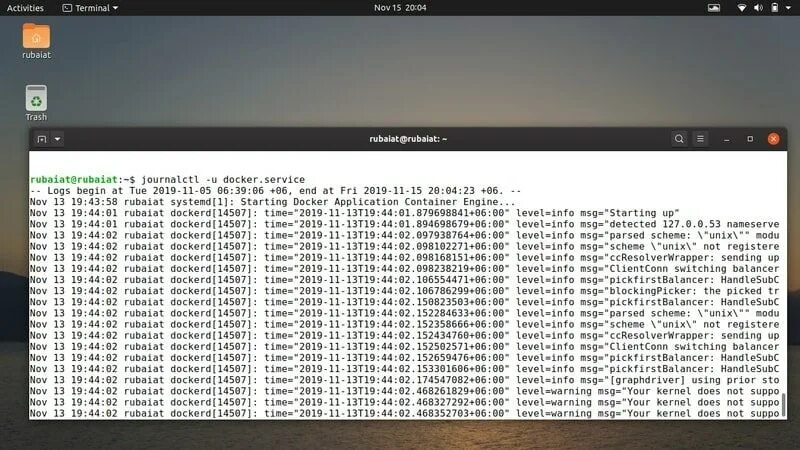 Docker logs. Docker logs