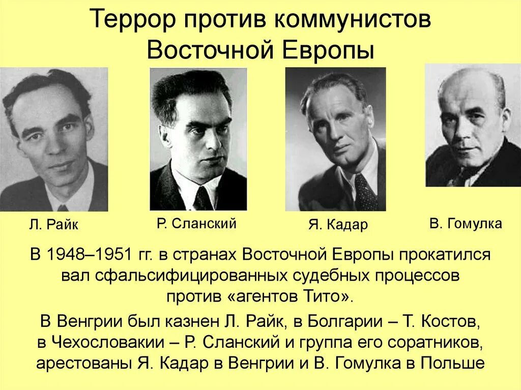 Как власти в восточноевропейских странах пришли коммунисты. Коммунистические партии стран Восточной Европы. Политические Лидеры Восточной Европы. Террор в Восточной Европе 1948. Коммунистическими партиями в странах Восточной Европы руководит.