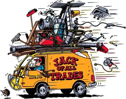 File size: 1022Kb, drawn cartoon jack of all trade on the car picture with ...