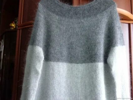 Джемпер женский из норки спицами