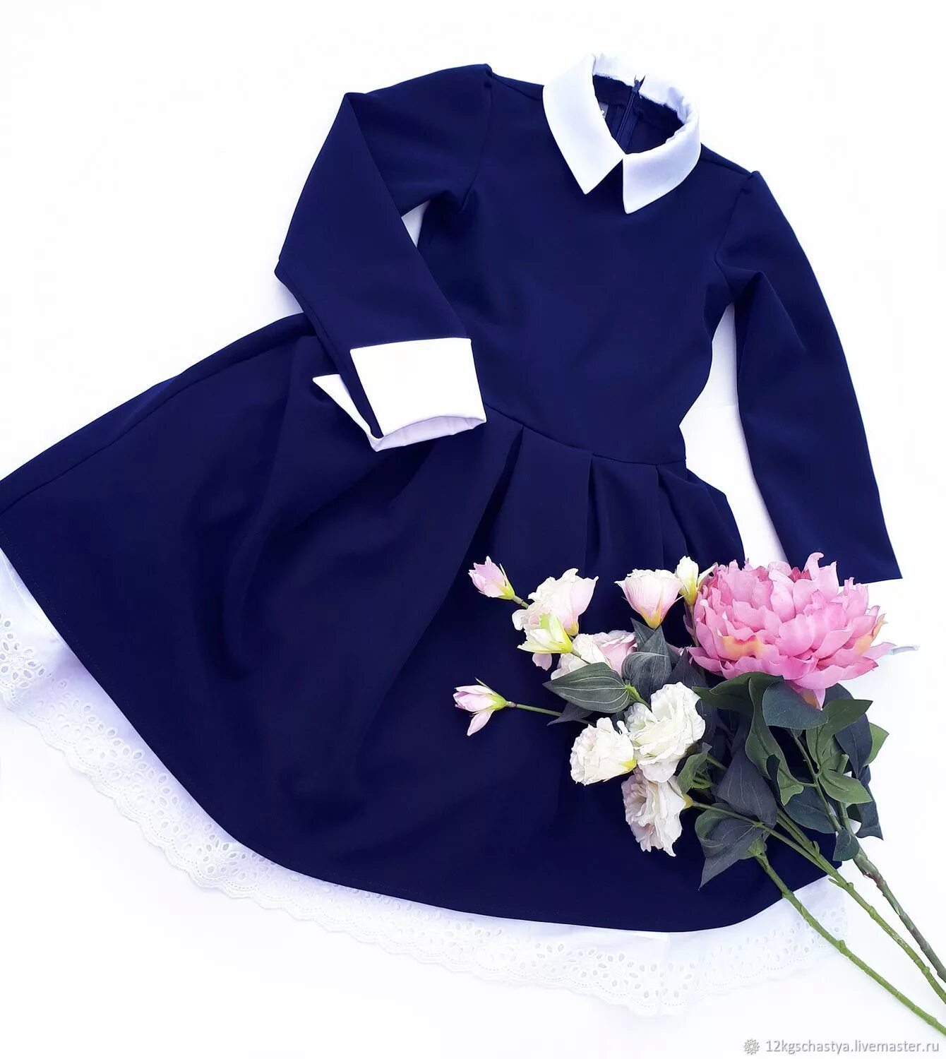Где купить школу. Школьное платье Ностальжи (ШФ-1596). Школьное платье для девочки. Школьное платье для девочки синее. Школьные платья для девочек синего цвета.