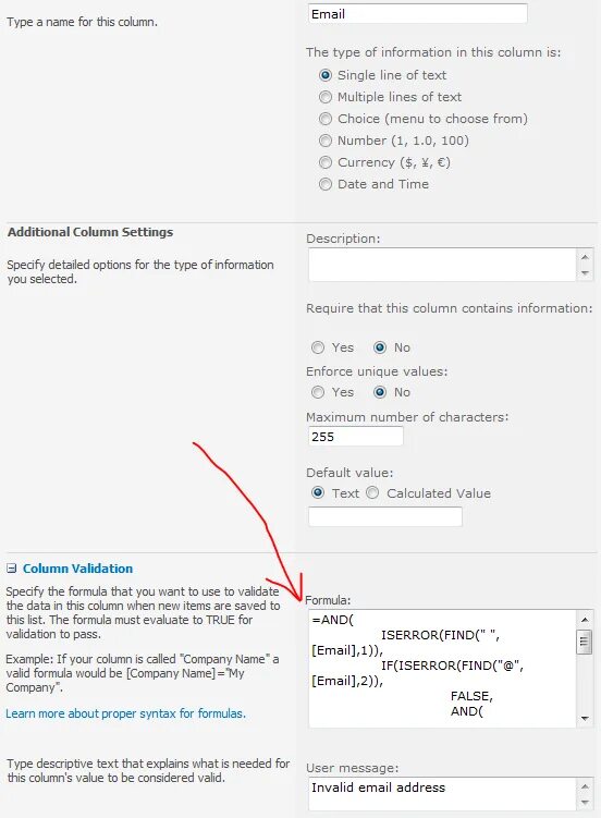 Invalid email address перевод. Правила валидации email. Email validation UI. Agree, validate email. Two columns under 1 column on SHAREPOINT list.