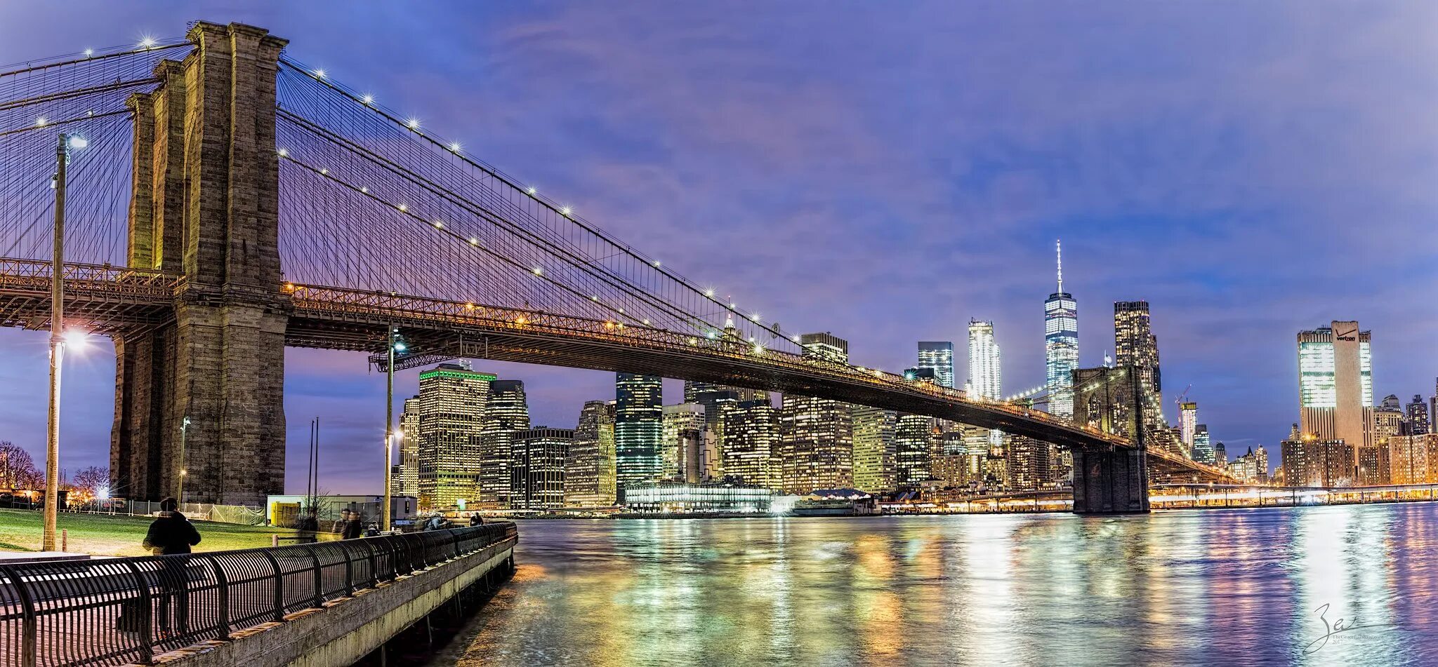 Бруклинский мост фото высокое качество Descargar fondos de pantalla El Puente de Manhattan, noche, puente, estados UNID