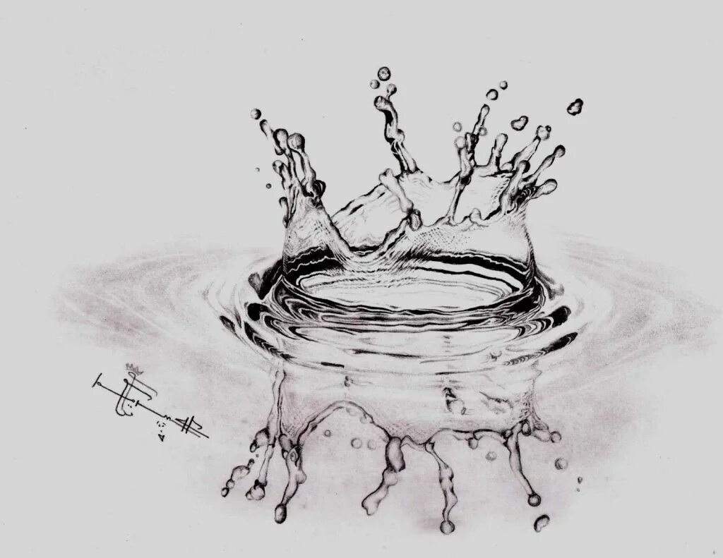 Вода в графике рисунок. Набросок воды. Вода рисунок. Всплеск воды карандашом. Вода эскиз.