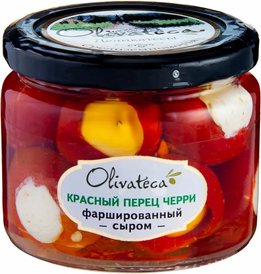 Перцы фаршированные сыром купить. Перец черри Olivateca Оливатека фаршированный сыром, 290г. Перчики черри фаршированные сыром. Красный черри фаршированный сыром Olivateca 290. Перец черри фаршированный сыром.