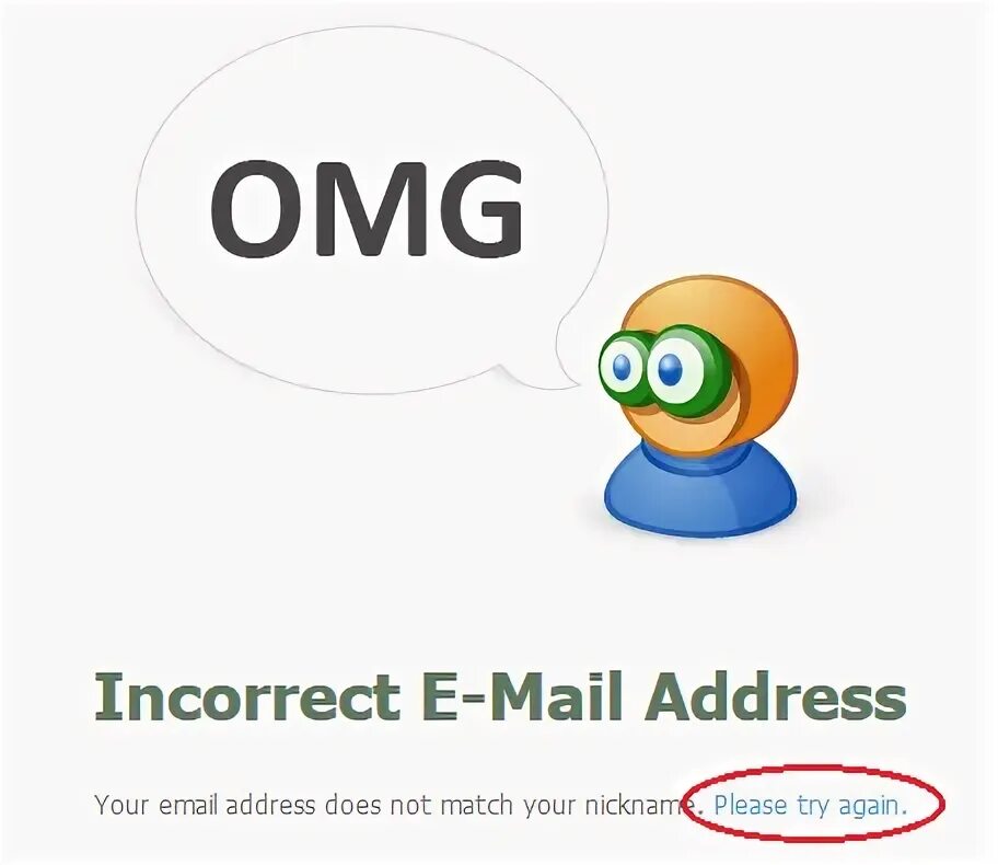 Incorrect email address or password. Incorrect email address or password
