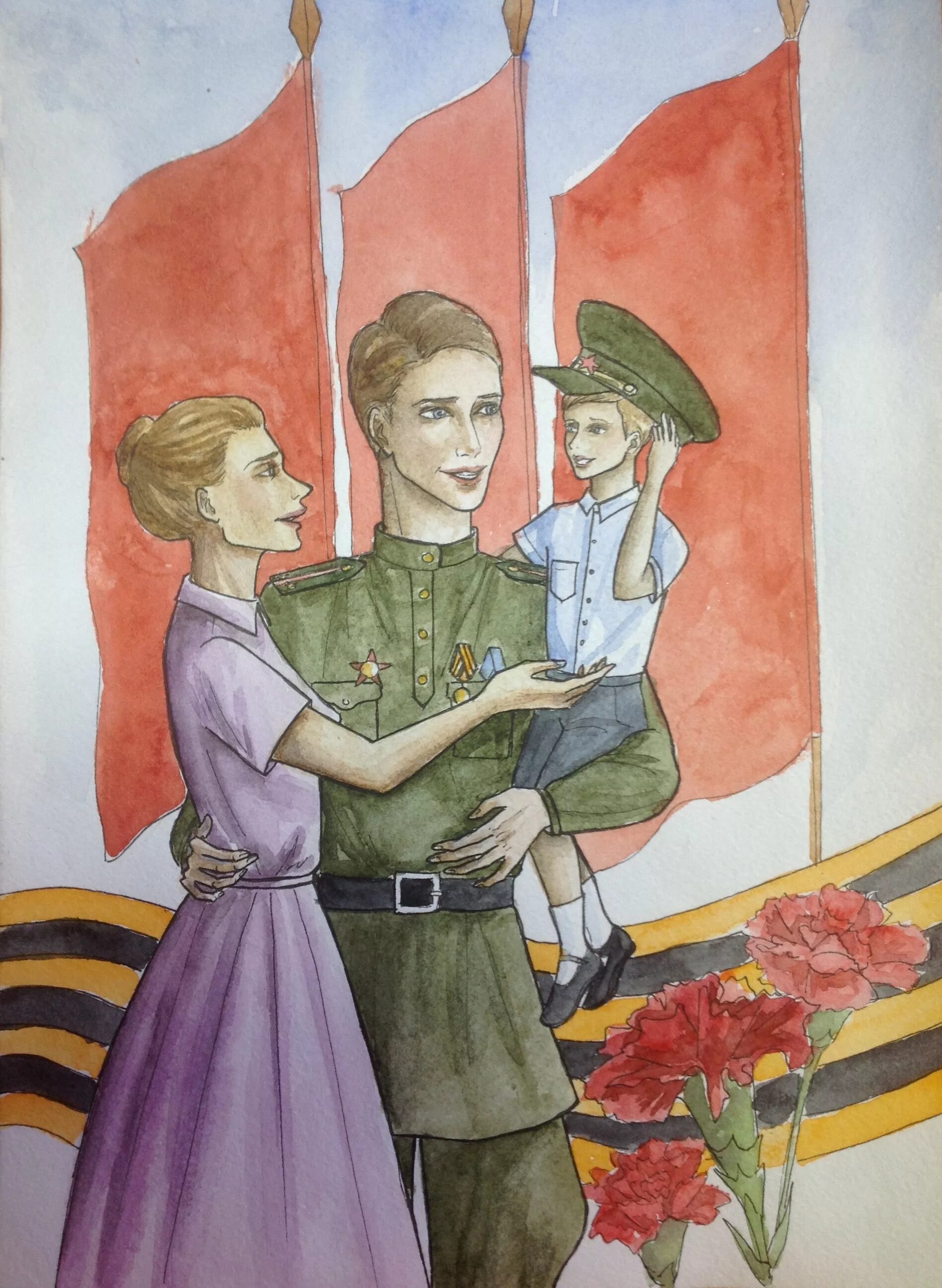 Рисунок на тему Великая Отечественная. Рисунок на тему день Победы.