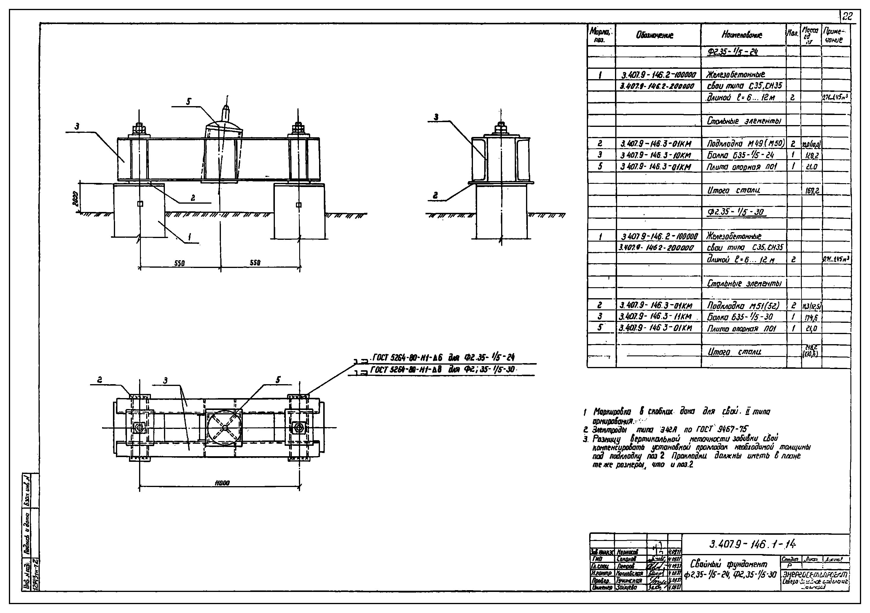 Б 1 146. 3.407.9-146 Подкладка. Фундамент ф2.35-2-20. Ростверк 3.407.9-146.1. Ростверк ф2.35-2-16 3.407.9-146.1-07.