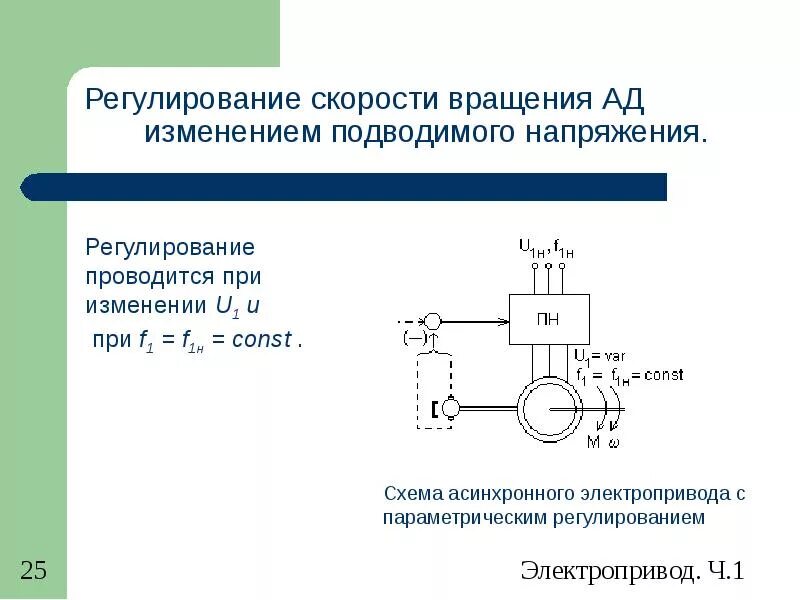 Регулирование напряжения изменением