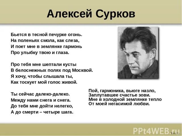 Стихотворение алексея суркова. Стихотворение Суркова бьется в тесной печурке огонь. Сурков бьется в тесной печурке огонь стихотворение. Сурков бьется в тесной печурке огонь.