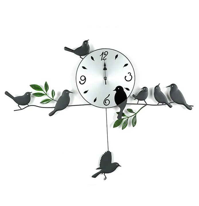 Часы птичьи трели. Настенные часы дерево с качелями. Часы висят на ветке картина. Часы весят на стене рисунки для детей.