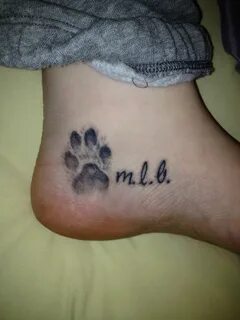 My tattoo of my dogs actual paw print! 