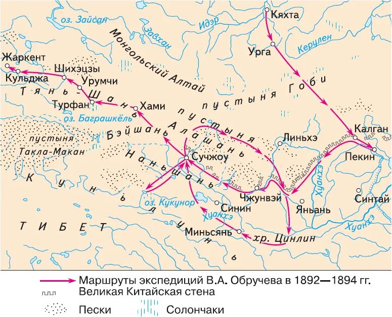 Кяхта где это. Владимир Афанасьевич Обручев маршрут экспедиции. Обручев Экспедиция маршрут. Обручев Владимир Афанасьевич карта путешествий. Маршрут экспедиций экспедиции Обручев Владимир Афанасьевич.