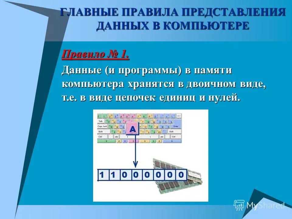 Памяти компьютера представление информации