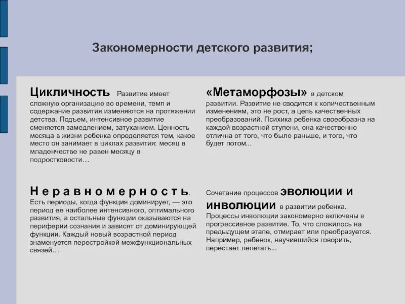 Закономерности детского развития. Цикличность психического развития. Закономерности психического развития цикличность. Закономерности развития детского организма.