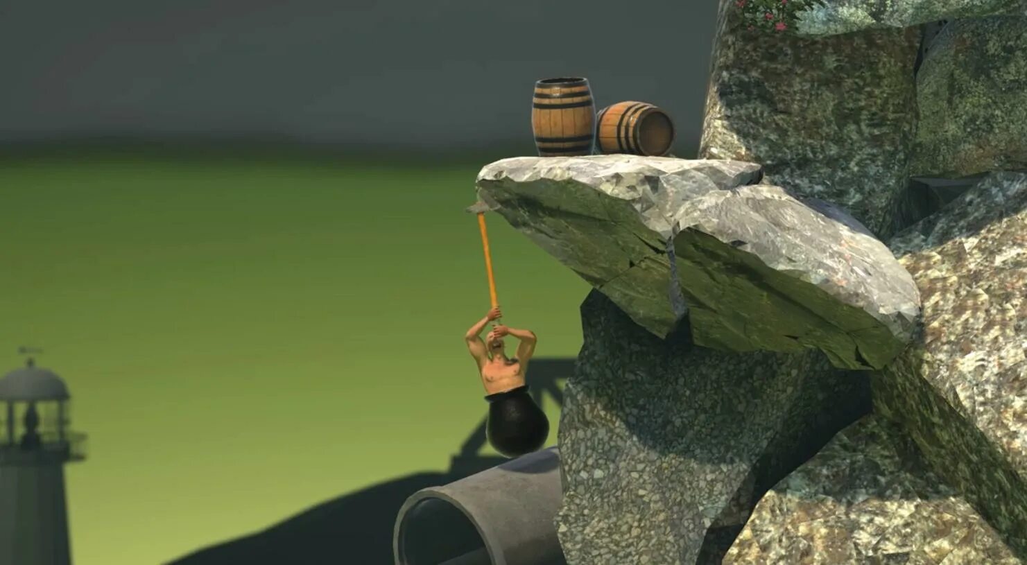 Getting over it на андроид. Getting over it скриншот. геттинг овер 2. getting over it. getting over it голова на горке.
