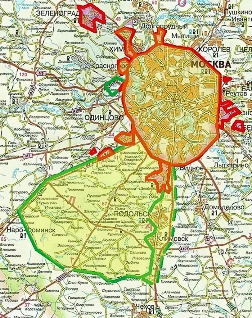 Какие города окружают москву. Территория новой Москвы на карте к 2020. Современные границы Москвы. Карта новая Москва территория границы. Территория Москвы на карте 2021.
