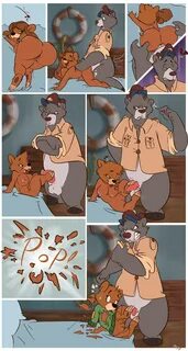 fuf, baloo, kit cloudkicker, disney, talespin, comic, all fours, anthro, as...