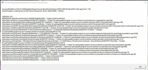 Ue game has crashed