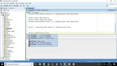 Select sysdate
