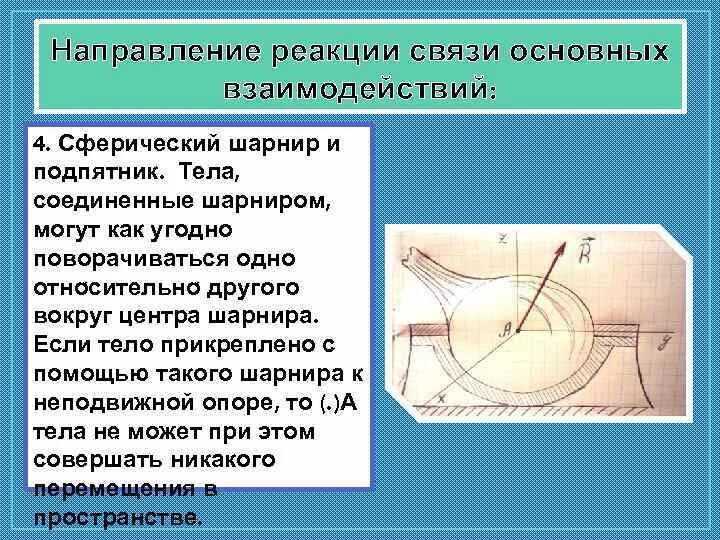 4 связи и реакции связей. Направление реакции. Направленность реакции. Шаровой шарнир техническая механика. Направление реакций связей.