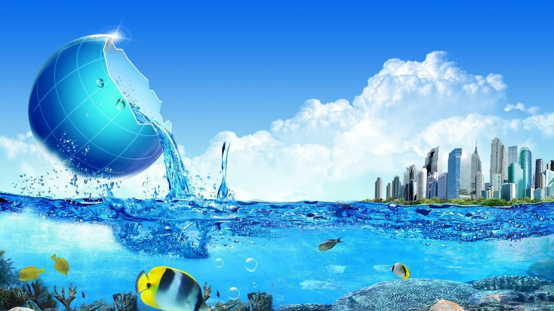 Чистая вода. Водная тематика. Земной шар вода. Мир воды.