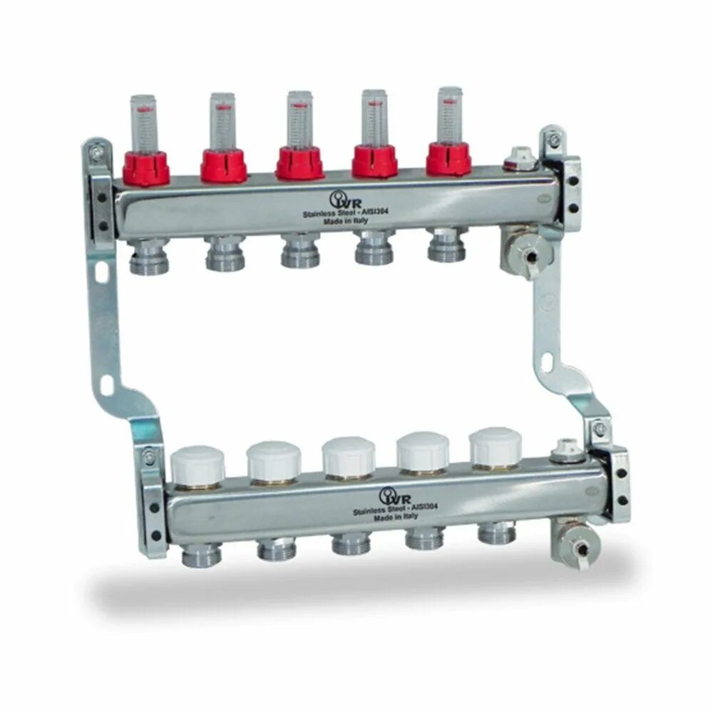 М коллект. Коллект. группа tim из нерж. 1&quot;, 4вых 3/4&quot;, с расход. (kds5004) (а). коллектор с расходомерами со смесителем. сервопривод на коллектор. колектор для теплої підлоги.