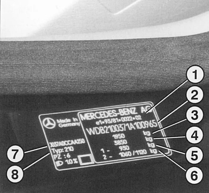 Vin номер mercedes. Мерседес w124 дублирующая табличка вин. VIN табличка Mercedes w463 1998. Табличка с кодом краски Мерседес w210. Табличка VIN Mercedes w164.