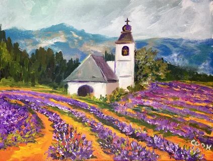 Лаванда акрилом