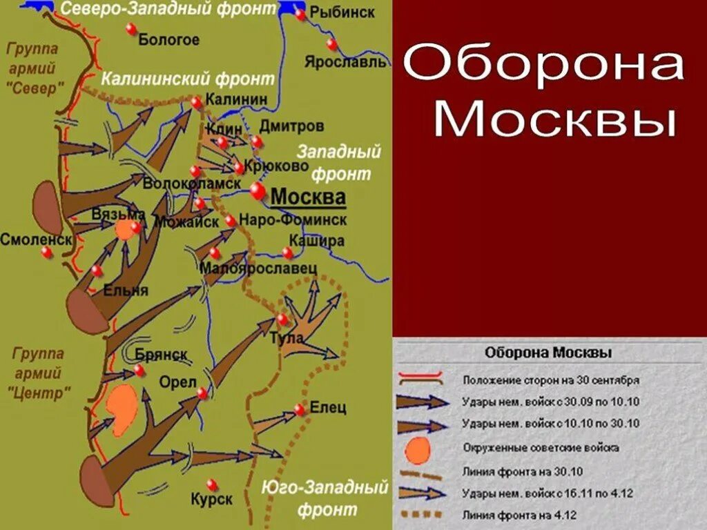 Места крупных сражений великой отечественной войны