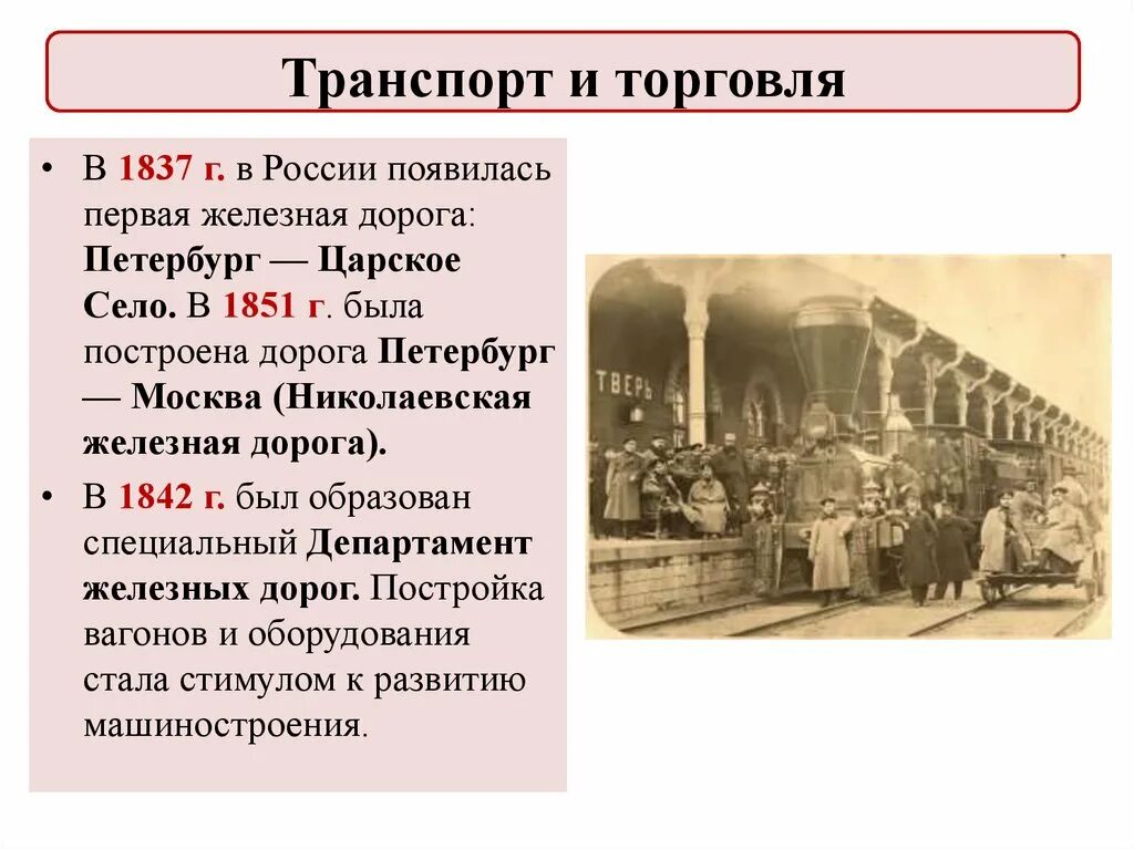 Экономика строительства железных. Транспорт и торговля при Николае 1. Города при Николае 1. Развитие транспорта и торговли при Николае 1. Социально-экономическое развитие страны во второй четверти XIX века.