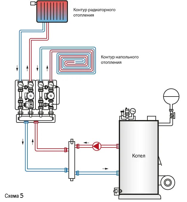 Схема отопления подключения котла два контура. Схема подключения отопления с двумя котлами. Схема включения газового котла в систему отопления в частном доме. Схема подключения напольного котла к системе отопления.
