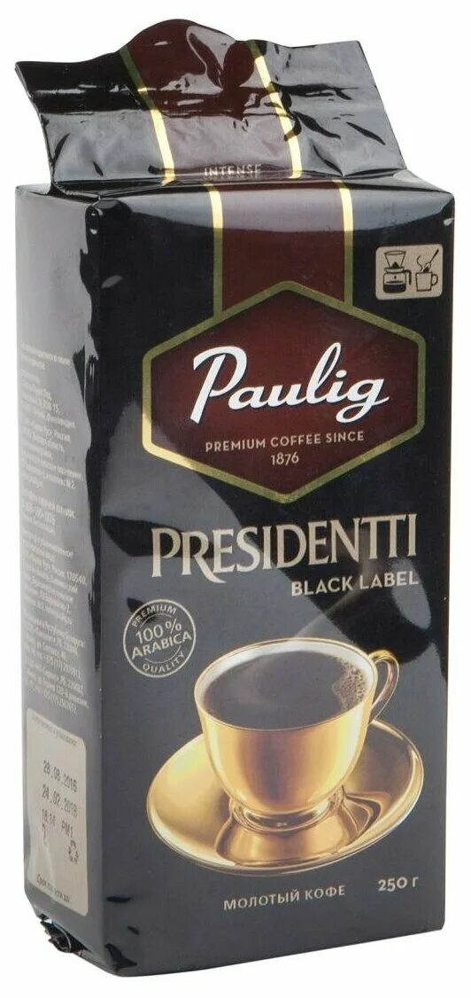 Кофе молотый paulig. Кофе Паулиг молотый Блэк лейбл. Paulig presidentti Black. Кофе молотый Paulig presidentti.