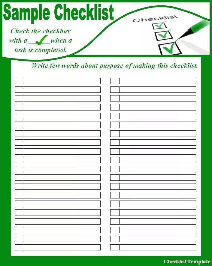 My check list