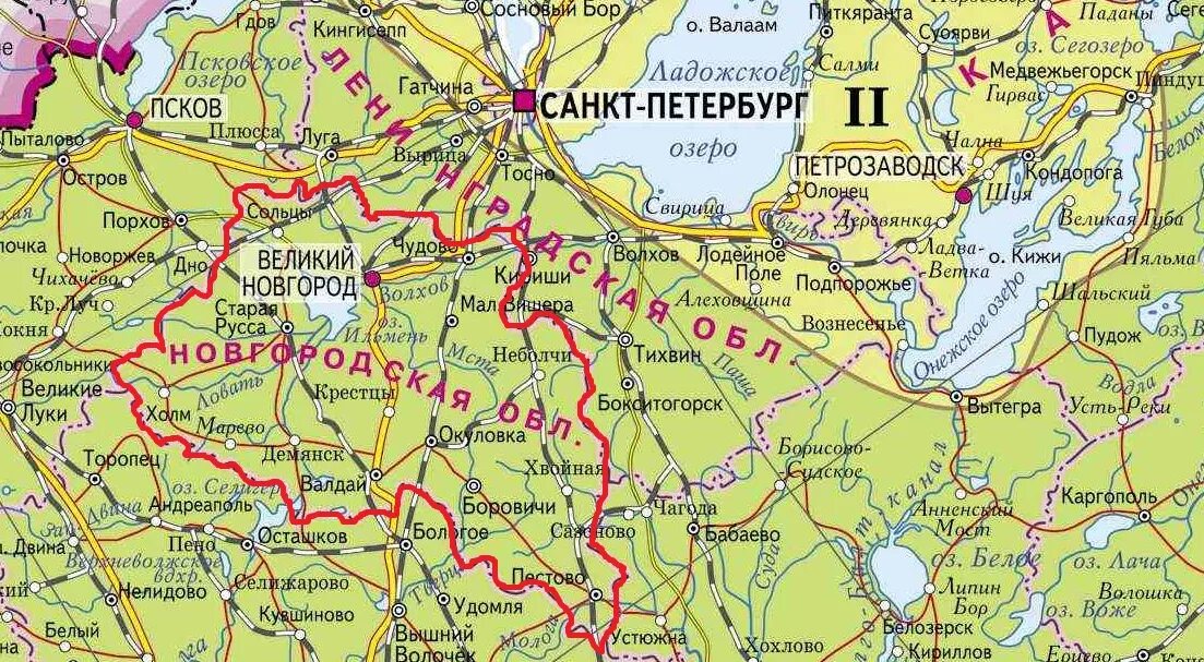 Местоположение великого новгорода. Карта Ленинградской и Новгородской областей. Карта Новгородской области. Новгородская область на карте России. Новгородская обл на карте России.