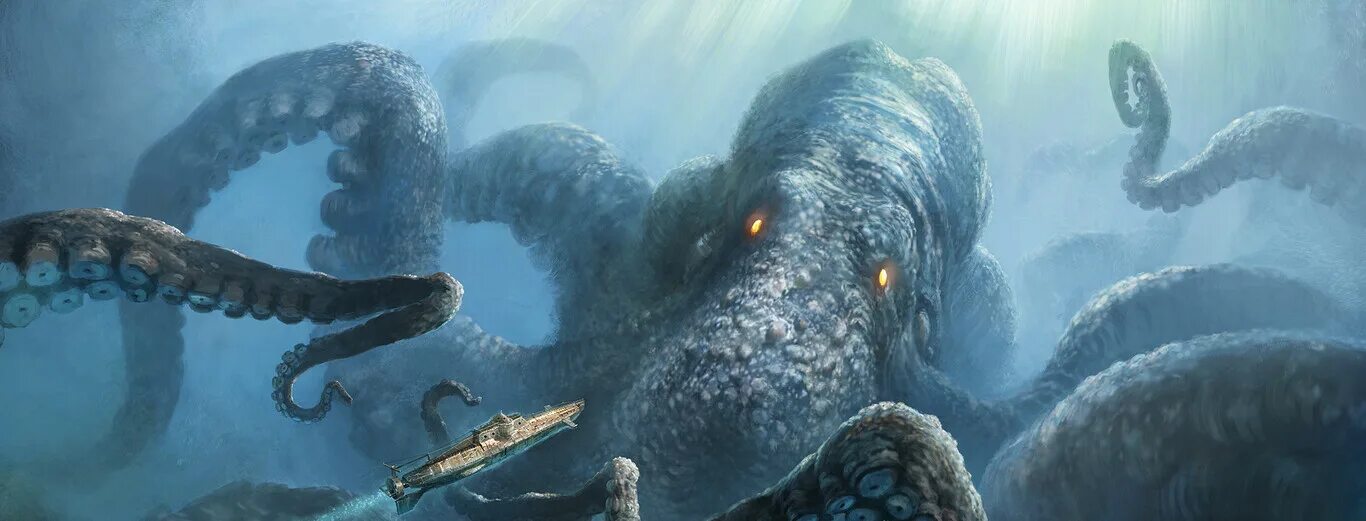 Гигантский осьминог Кракен. Кракен Морское чудовище. Кракен мифология.