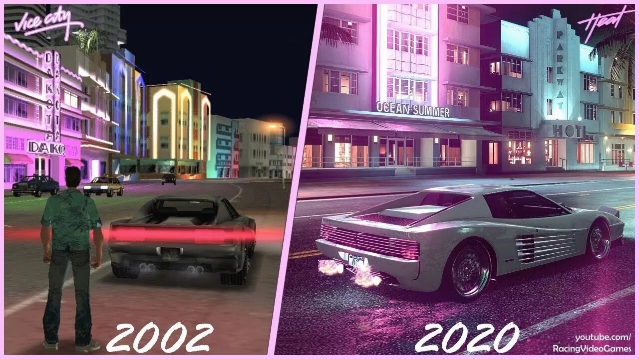 Grand Theft auto vice City Remastered. Vice City 2002. Майами vs Вайс Сити. Grand Theft auto vice City 2020.