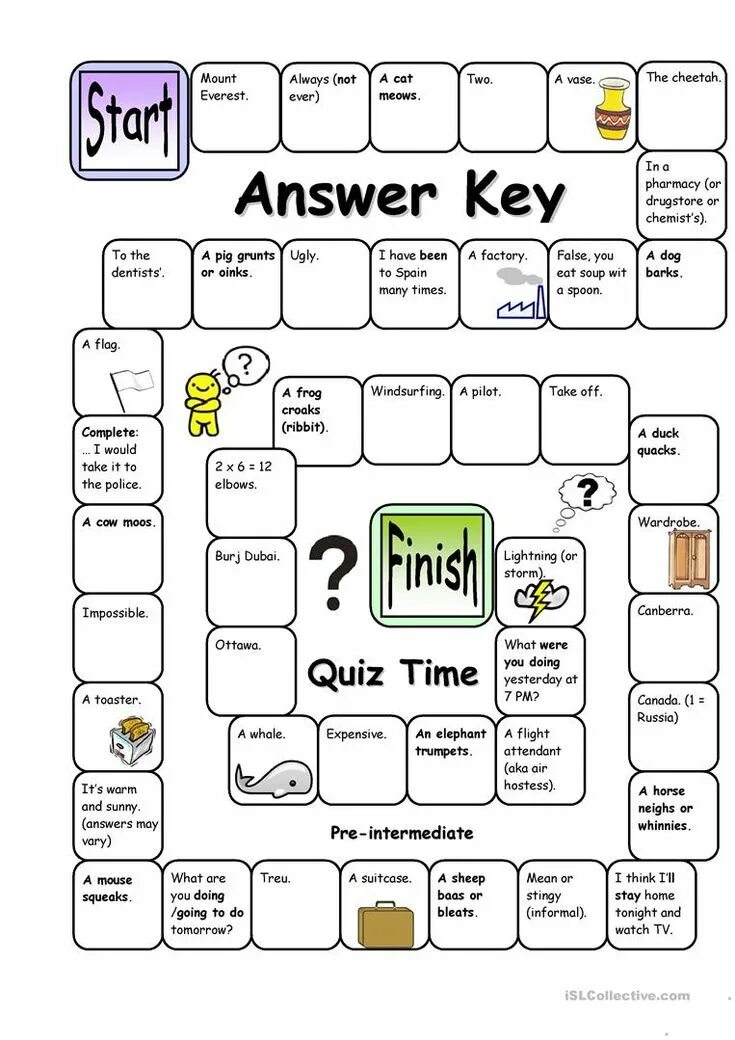 Make a quiz. Board game for pre Intermediate. Board game ESL. Speaking Board games Intermediate. Board game Intermediate.