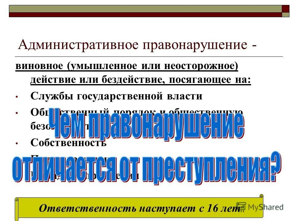 Административные правонарушения посягающие на институты государственной власти