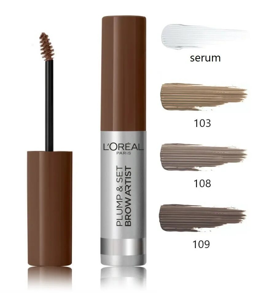 Лореаль для бровей Brow. Тушь для бровей l'Oreal plump & Set Brow artist, оттенок 109. Loreal Brow artist plump тушь для бровей 109. Тушь для бровей лореаль 108.