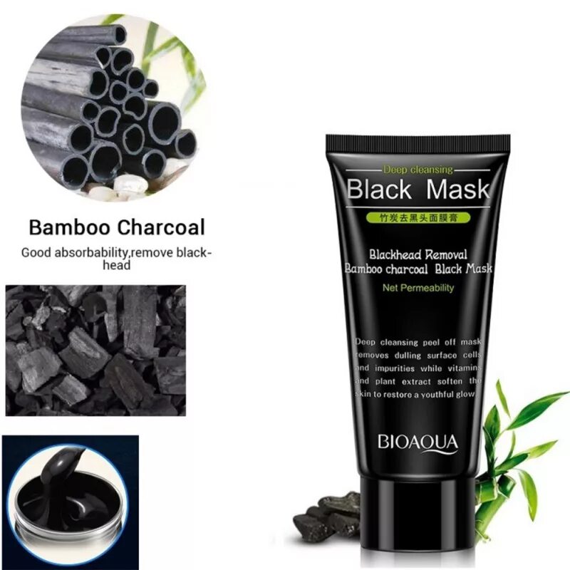 Bamboo Charcoal Blackhead Mask. Bamboo Charcoal to Black Mask Cream. Маска для лица BIOAQUA Blackhead Bamboo Charcoal Mask с бамбуковым углем, 30 гр. Delicate Skin smooth Bamboo Charcoal to Black head Mask Cream БИОАКВА. Blackhead cleansing