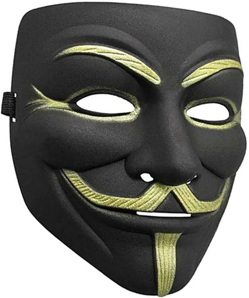 Rutube маска 5. Анонимус вендетта маска. Маска вендетта черная. Маска анонимус черная.